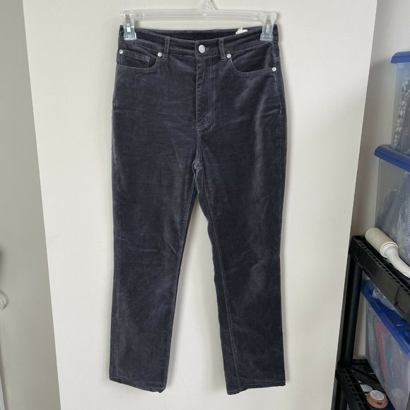 Rebecca Taylor Dark Grey Velvet Skinny Pants 27 - Picture 1 of 7